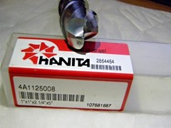 Hanita 1″ x 1″ x 2-1/4″ x 5″ 2 Flute Ball Nose Carbide End Mill 4A1125008