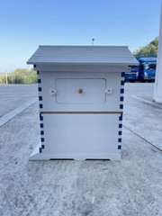 7PCS Automatic Honey Beehive Frames + White Painted Beehive House wooden Box New