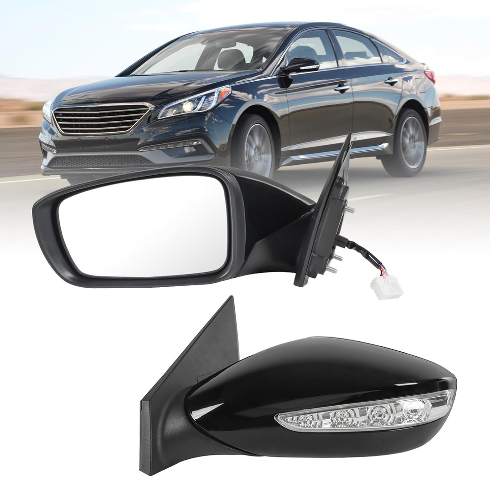 Left Driver Side View Mirror Black Compatible with 2011-2014 Hyundai Sonata Heat