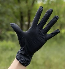 Disposable Nitrile Exam Gloves, 4-4.5 Mil Black, 50pc/box, Cleaning, Medical etc
