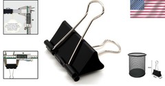 24 Pack Large 1.6-Inch Binder Clips – Elegant Black Paper Clamps for All Uses