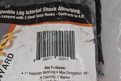 Double Leg Stretch Shock Absorbing Lanyard 3 Steel Snap Hooks 4.5′ – 6′ C5106