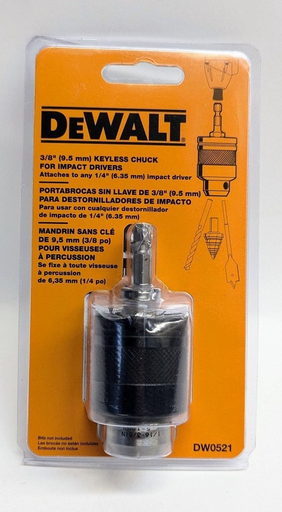 DeWalt DW0521 3/8″ Keyless Chuck For 1/4″ Impact Drivers