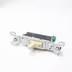 (10-Pk) Leviton Single Pole Toggle Quiet Switch Ivory 15A/120VA 1451-2IM