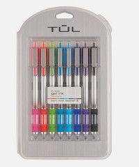 2 pack – Retractable Gel Pens, Needle Point, 0.5 mm, Gray Barrel