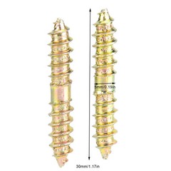 20pcs/set 5*30mm Dowel Screw Woodworking Furniture Connector Double Ended Screw