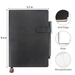 Soft Cover Leather Journal Notebook A5 Dotted 212 Pages 5×8.25 Inches with St…