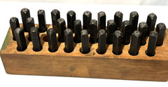 Antique YOUNG BROS. STAMP WORKS Alphabet Steel Stamp Set Type II US Govt 3/16