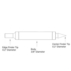 Combination Edge Finder & Center Finders,3/8″ Diameter Shank, 0.200″ Diameter…
