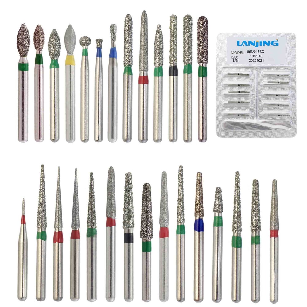 Dental Diamond Burs FG Round End Taper Football Cylinder Coarse High Speed Burr