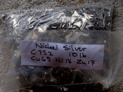 10 pounds of bright chopped Nickel-Silver scrap for casting, Alloy C-752
