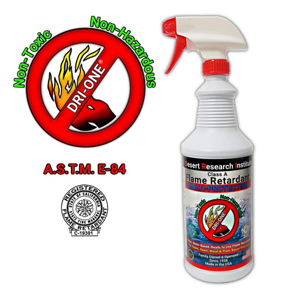 Flame Retardant Spray Class A for Fabric, Wood & Plant Based Products – 1 Quart