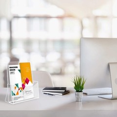 Acrylic Flyer Stand for Magazine, Menu – Clear, Pack of 6