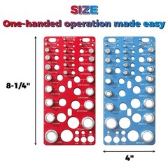 62Piece Nut Bolt Thread Checker 25 Inch 25 Metric 12 Drill Bit Sizer Red Blue