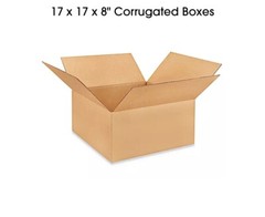 17 x 17 x 8″ Corrugated Boxes – 200lb Test – Bundle of 20pcs – Fast Shipping