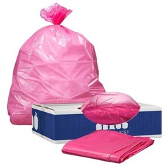 Plasticplace 12-16 Gallon Trash Bags 1.2 Mil Pink Garbage Can Liners 24 X 31