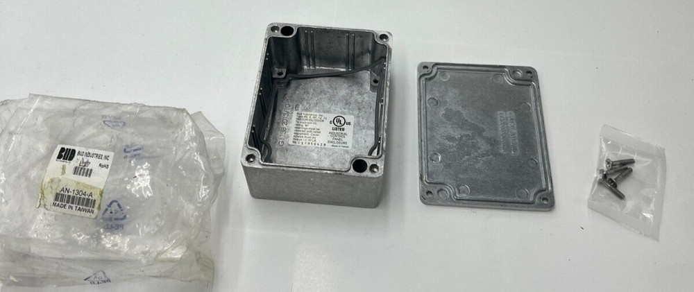 (QTY 2) Bud Industries AN-1304-A Aluminum Enclosure 4.5×3.5×2.2″ AN-A Series