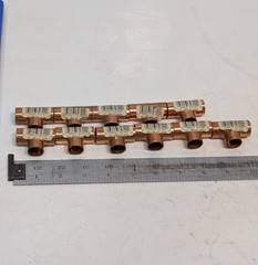 Lot of 11: Nibco 611 Tee 1/2″ 5P098 Wrought Copper Solder Connector Fittings