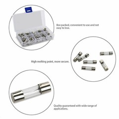 100Pcs 5x20mm Quick Blow Glass Tube Fuse Assorted Kits Fast Action Glass Fuses