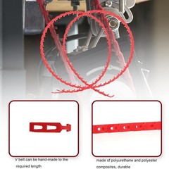 High-Performance 5FT Power Twist V Belt 3/8” Wide, Red & Durable Composition