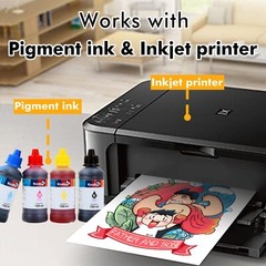 Inkjet Printable Heat Transfer Paper DARK LIGHT T-shirt Iron-on 20 Sheets 8.5×11