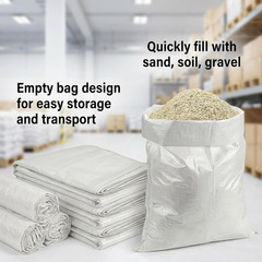 Heavy Duty Woven Sandbags 8PCS – Reusable Flood, Construction & Storage Bags