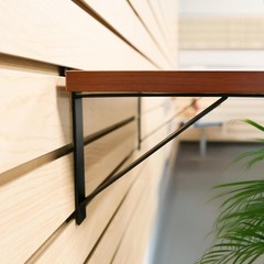 12″ Black Heavy Duty Slatwall Brackets – Securely Display Your Shelves (4 Pack)
