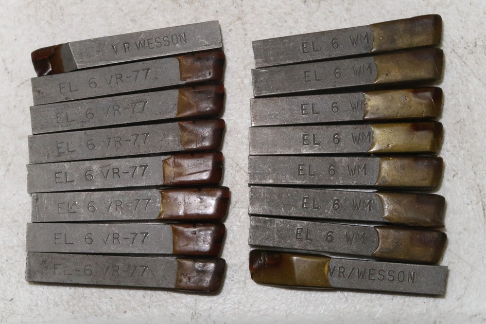 8 pcs VR WESSON EL-6 / EL6 Grade VR-77 Carbide Brazed Lathe Tool Bits USA