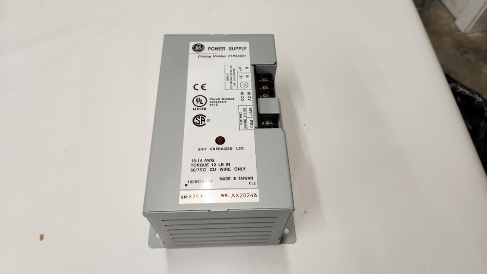 GE PLPS4G01 Power Supply 115-240VAC 110-250VDC IN, 24VCD 0-1.5A OUT, NEW NO BOX