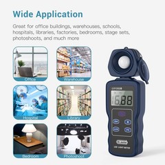 Professional LED Light Meter – Digital Illuminance Meter 0-200,000 Lux Range, 27