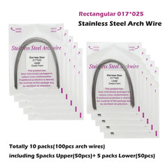 100PCS Orthodontic Arch Wire Stainless Steel Round Rectangular Ovoid Natural