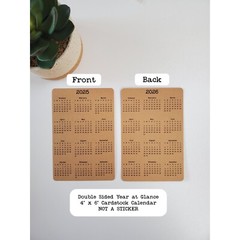 Double Sided Year At A Glance Cardstock Calendar With 2 Years 4″ x 6″