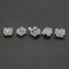 Orthodontic Ceramic Brackets w/Metal Slot 022 018 Roth MBT 3 Hook Braces Clarity