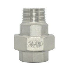 3/4″ in NPT Female to Male Malleable Straight Union Coupling Pipe Adapter SS 304