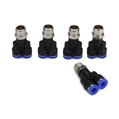 5 Pack, Y Pneumatic Fitting, Push Connect 1/4″ Tube to 3/8″NPT