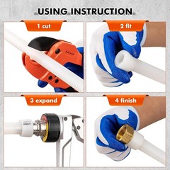 PEX-A Expansion Tool Kit with 1/2″, 3/4″, 1″ Heads ASTM F1960 Compliant