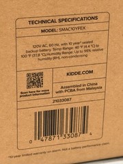 Kidde Firex SMAC10YFEX 21033087 Smoke Alarm, Hardwired W/ 10-Year Backup Battery
