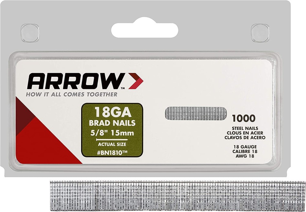 Arrow BN1810CS 18-Gauge Steel Brad Nails for Molding, 5/8 inch – Steel,