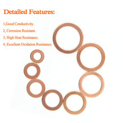 100 Pieces M6X12X1.0Mm Copper Washers, Copper Metric Sealing Washers, Inner Diam