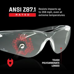 NoCry Lightweight Tinted Safety Glasses with UV 400 One Size,