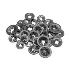 50 Pcs Internal Tooth Washers, 5 Sizes Star Locking Washers Steel Quick Locki…