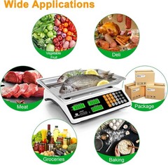 Price Computing Scale 88lb/40kg Commercial Food Scale for Produce Meat with Stai