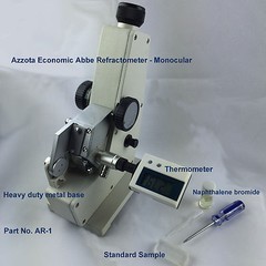 Azzota® AR-1, Abbe Refractometer, Monocular, Measuring Range: 1.3000-1.7000 nD