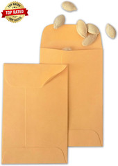 500 PCS #7 Coin Envelopes 3.5 X 6.5 Inches Brown Kraft Envelopes Classic Small P