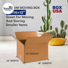 Moving Boxes Medium 18″L X 14″W X 12″H 10-Pack | Corrugated Cardboard Box for Sh