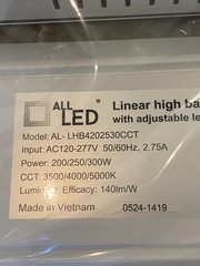LED Linear High Bay Warehouse Factory Garage Shop Light 200-300W 5,000K