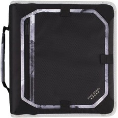 Black Gray Zippered Storage Binder with Expanding File and Carry Handle
