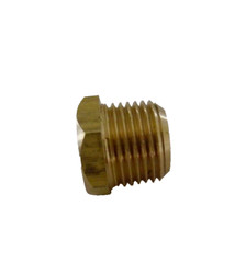 Brass Plug 3/8 NPT Male, Hex Head Solid Brass Made In USA