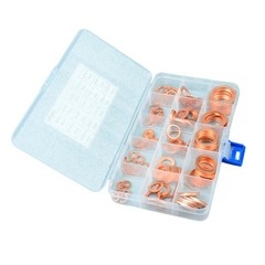 150Pcs Copper Crush Washer Gasket Set Flat Ring Seal Assortment Kit M5 – M22 US