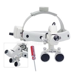 5W Dental Surgical Binocular Loupes & LED Head Light Headband Headlight 3.5X-R